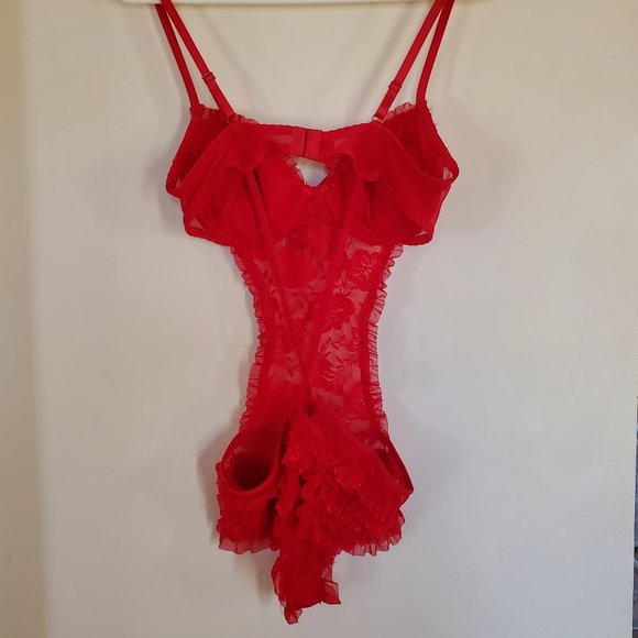 New Red Lingerie Teddy - Picture 7 of 8